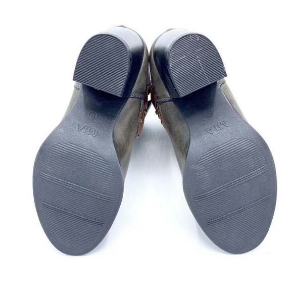 NEW MIA Fabrizia Ankle Gray Heel Faux Leather 9 - Picture 6 of 8
